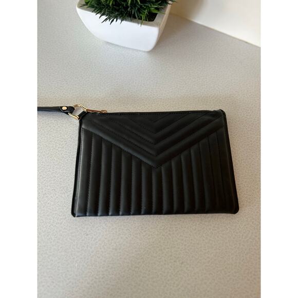 A New Day Target Women Holiday Clutch Purse Bag Wristlet Faux Leather Black NWOT - Picture 3 of 6